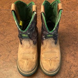 John Deere Pull On Brown Camo Boots Child size 12